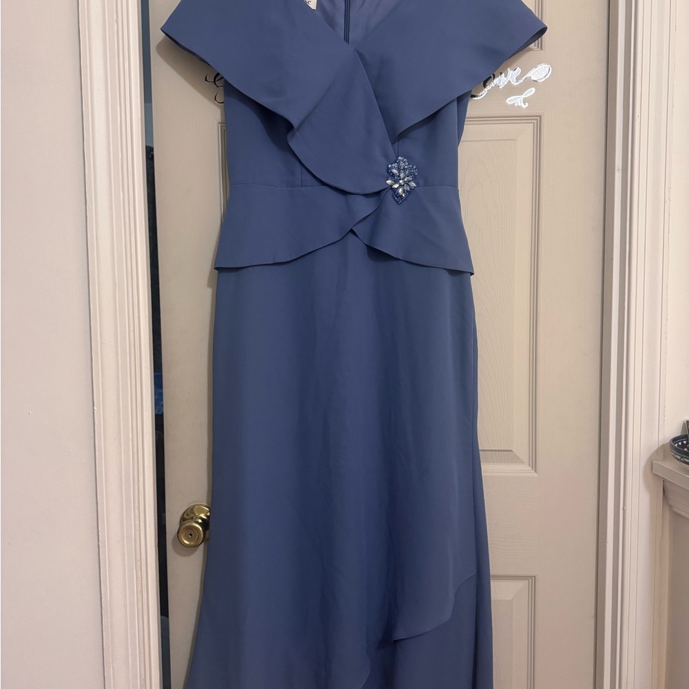 JJs House Elegant Blue Maxi Dress with Embellishment